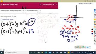 MAT 150 (College Algebra) - Unit 3 (Conics) Test Review 11-20