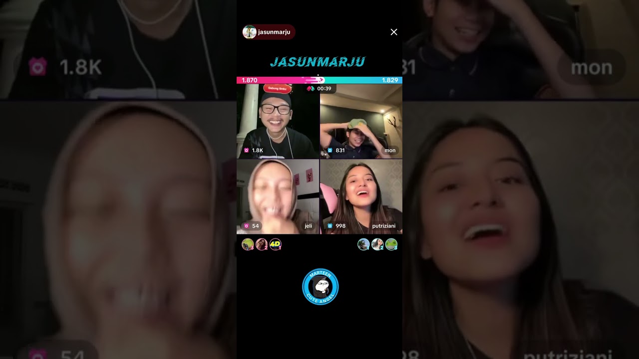 LIVE TIKTOK JASUNMARJU, REMON, PUTRIZIANI, DAN JELI PART1