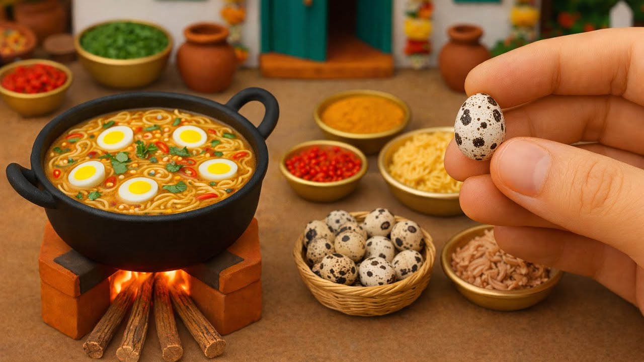 How To Cook Miniature Egg Masala | Indian Street Food Style | Tony Mini Food