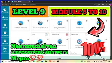 Level 9 ( Module 6 - 10 ) Mepro 1st Year Naanmuthalvan Assessment Answers💯 #naanmudhalvan