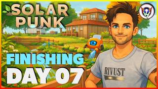 Finishing SOLARPUNK DAY 7 Building My First Floating Base 🌞 Live Survival Gameplay