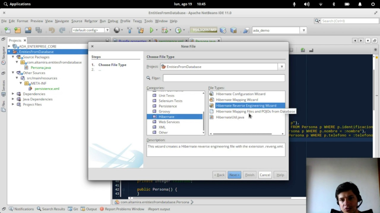 Crear entidades dto en netbeans desde base de datos postgres - YouTube