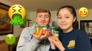 COUPLE TRIES BABY FOOD BLINDFOLDED CHALLENGE