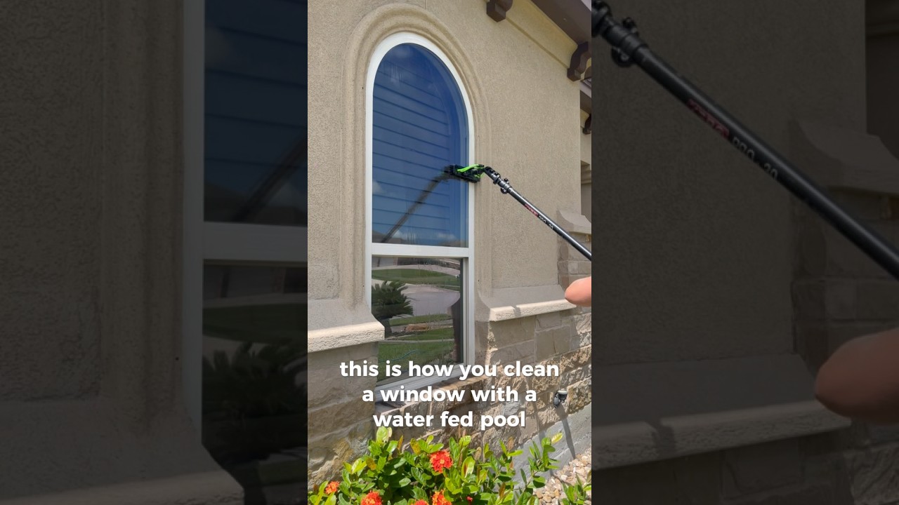 How to Clean a Window with a Water Fed Pole! 