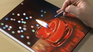 How to Paint a Christmas Candle / Acrylic Painting