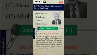 Mean World Syndrome  Q1  Television Has Created A Mean World Syndrome  Jmc Quiz