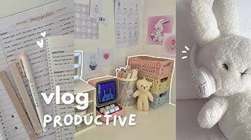 Productive vlog 🖇️ moving vlog, waking up at 6am, desk makeover, redecorating room, running errands