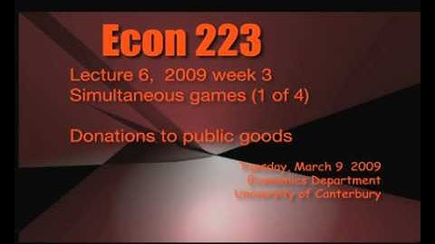 Intro to Game Theory (Econ 223 Lecture 6, 2009)