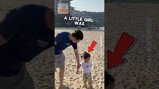 Little Girl Sulks At The Beach With Her Father