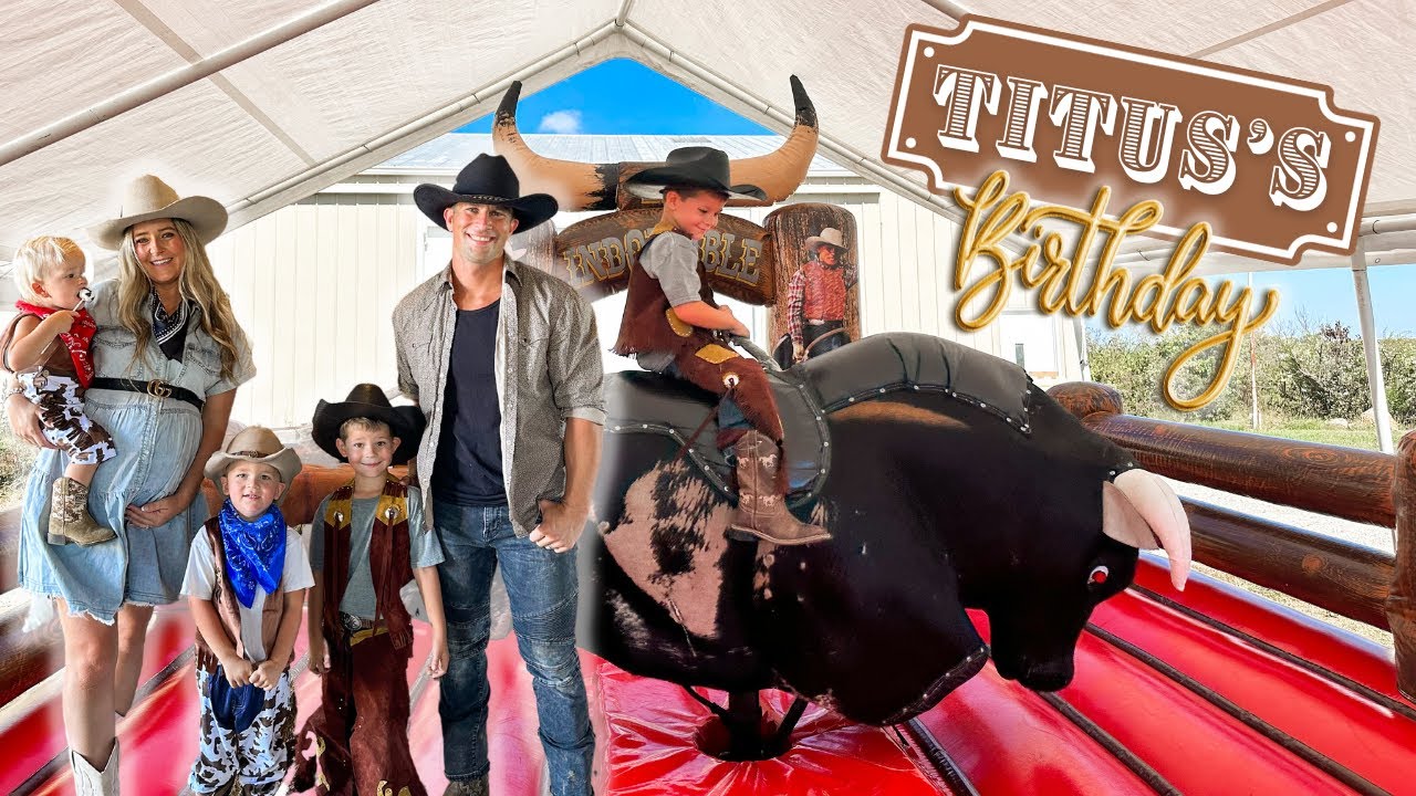Little Cowboy's Wild West Birthday! KID BULL RIDING/WESTERN TOWN/HAY MAZE/POWERWHEELS/CATTLE/ANIMALS