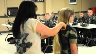 Young Marine Rachel Elmore Cuts Hair for Locks of Love