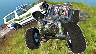 Rock Crawling Police Chase with Spycakes! - BeamNG Multiplayer Mod Gameplay