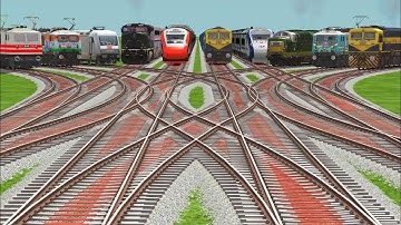 All  Real Realstic Trains 🟡 Crossing At Bumpy Curves Railroad Tracks l Railways Tracks l #trainvideo