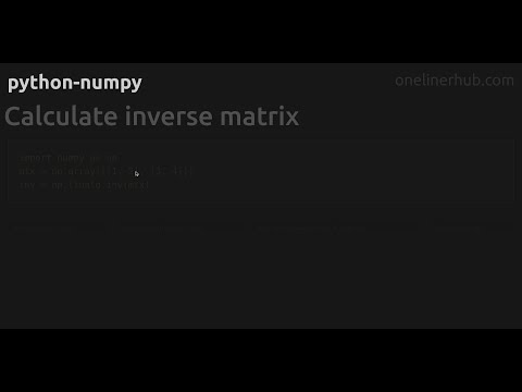 Calculate inverse matrix