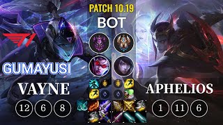 T1 Gumayusi Vayne vs Aphelios Bot - KR Patch 10.19