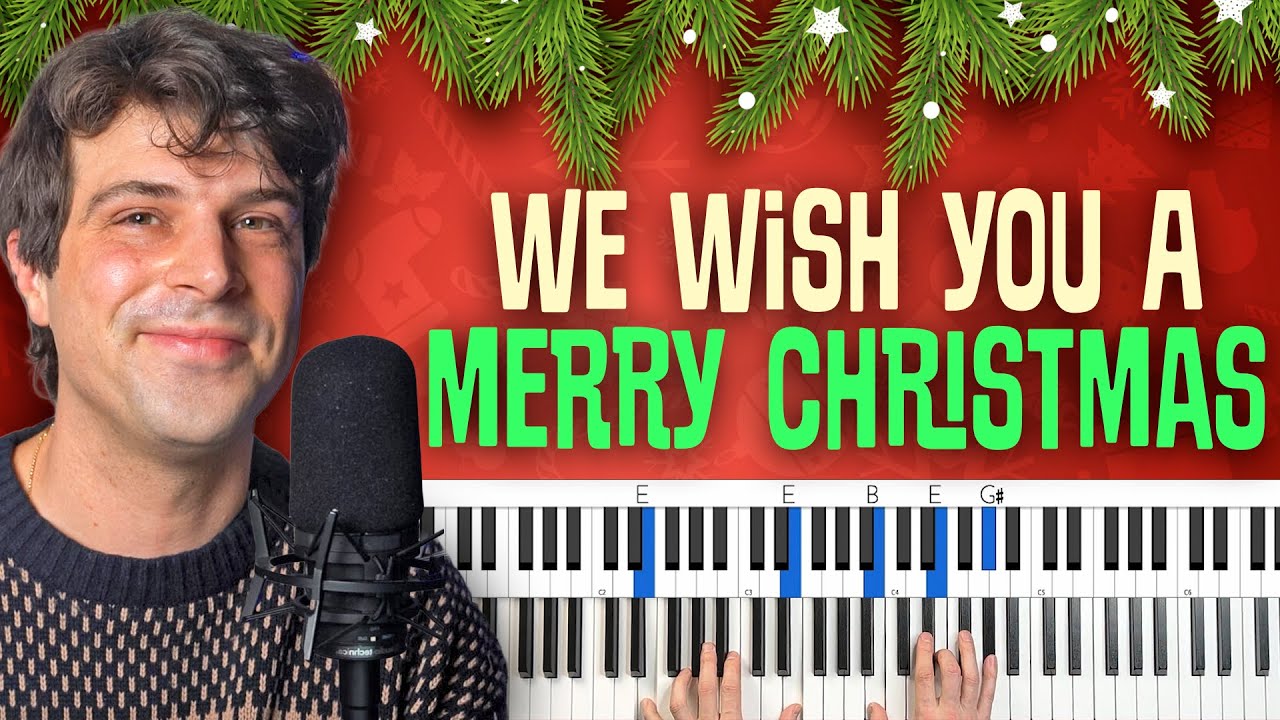 Как играть «We Wish You A Merry Christmas» [Урок игры на фортепиано + Таблица аккордов]