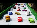 Disney Cars Tomica. Handmade high-speed water slide!