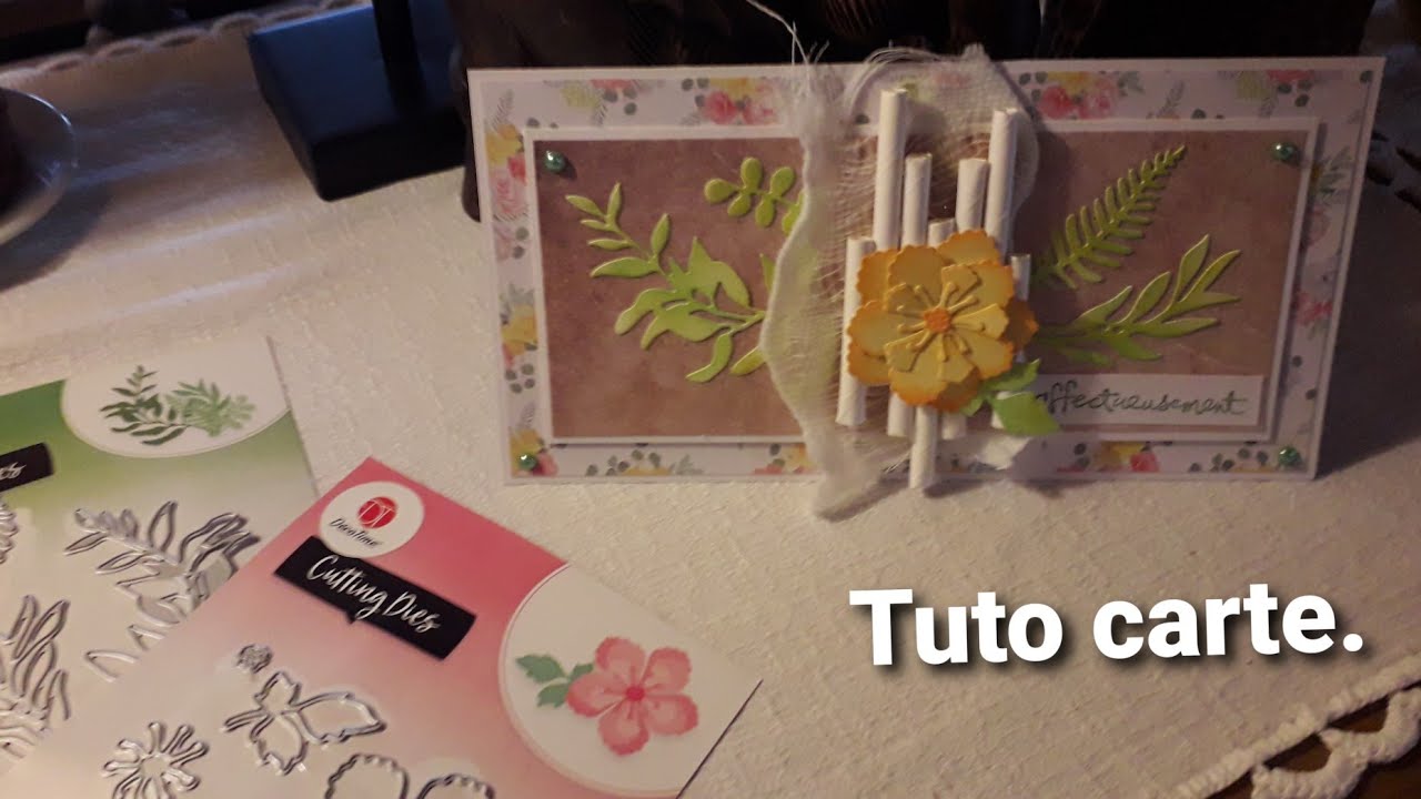 Tuto carte/Dies Action/on sort ses pailles/mise en couleurs avec les encres action(dsl pour la fin).