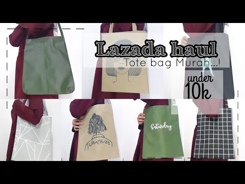unboxing-tote-bag-under-10k!-pertama-kali-belanja-di-lazada-nih
