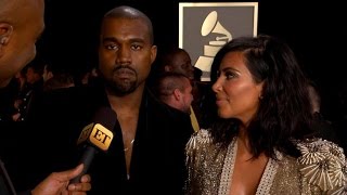 Kim Kardashian Stuns In Low - Cut Grammys Gown, Says North West Already Has A Paparazzi Pose’ Resimi