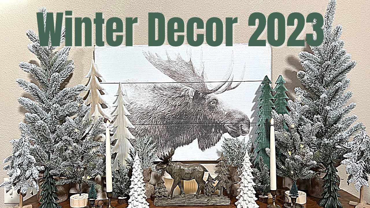 **NEW**WINTER DECOR 2023, Cozy Winter Home Tour including Winter Themed Flocked Tree