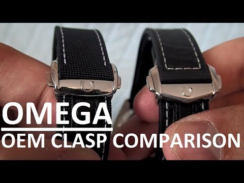 omega leather strap deployment clasp