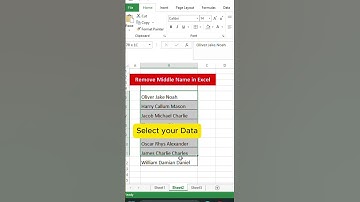 Remove Middle Name In Excel l Excel tips and tricks #excel #excelhinditips #shorts #youtubeshorts