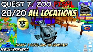 ZOO FISH ALL LOCATIONS & NOT TAKE SLIDE, JUMP WITH the BLUE SPIDER in Morph World ZOONOMALY HUNT