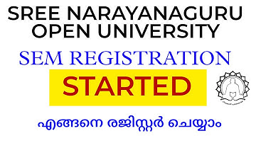 SEMESTER REGISTRATION STARTED SREE NARAYANAGURU OPEN UNIVERSITY #distancelearning #sgou