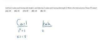 Carl and Kate + cubes (2020 AMC 10B: Problem 2)