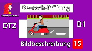DTZ Deutschprüfung B1 - Bildbeschreibung: Bild 15 (Auf dem Moped)