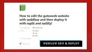 Webflow Editing, Replit and Netlify Deployment Guide