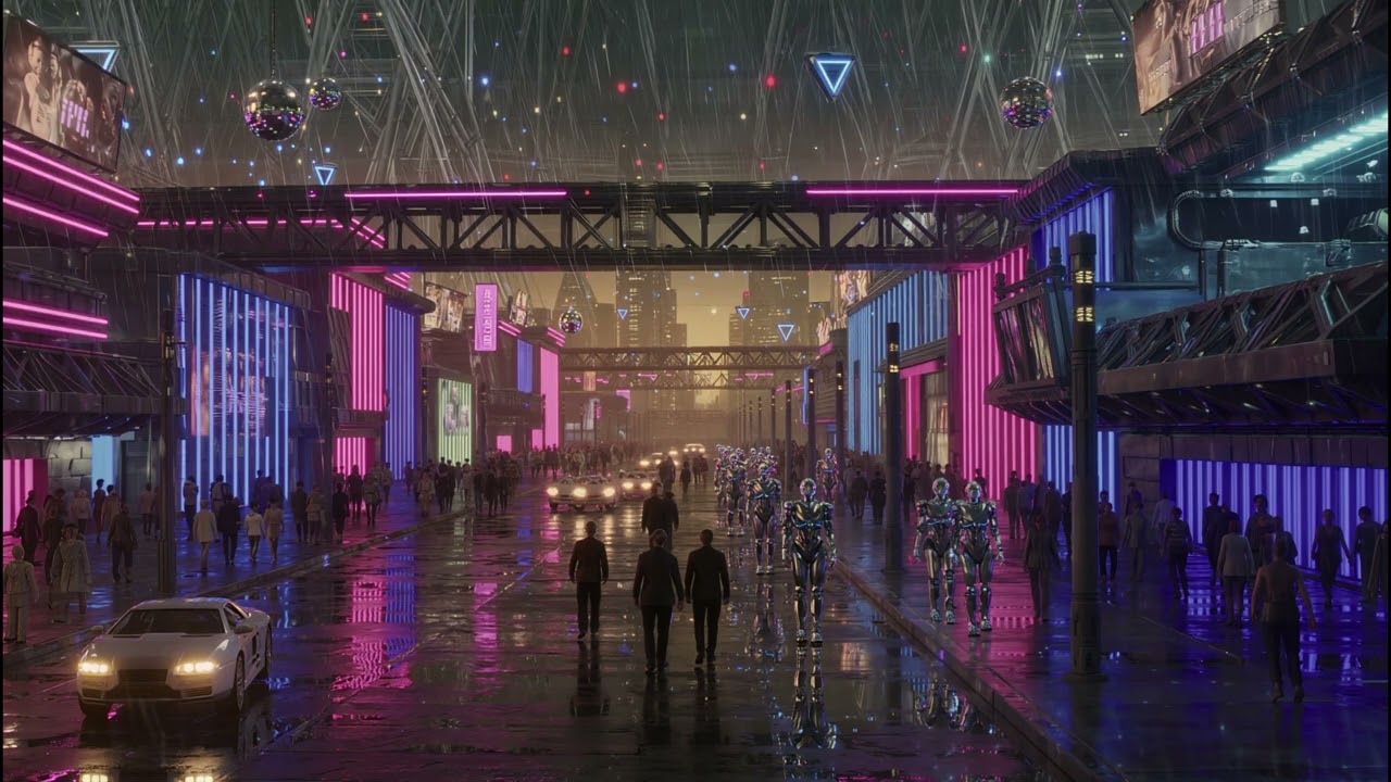 Human&AI#Future Funk Disco - begins with a cold, mechanical head and ends with a warm, human heart.