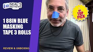 1 88in BLUE Masking tape 3 rolls Review & Unboxing
