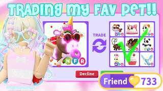 I Traded Dollie... | Trading My Favorite Pet! | Adopt Me Roblox Neon Cow | Riivv3r