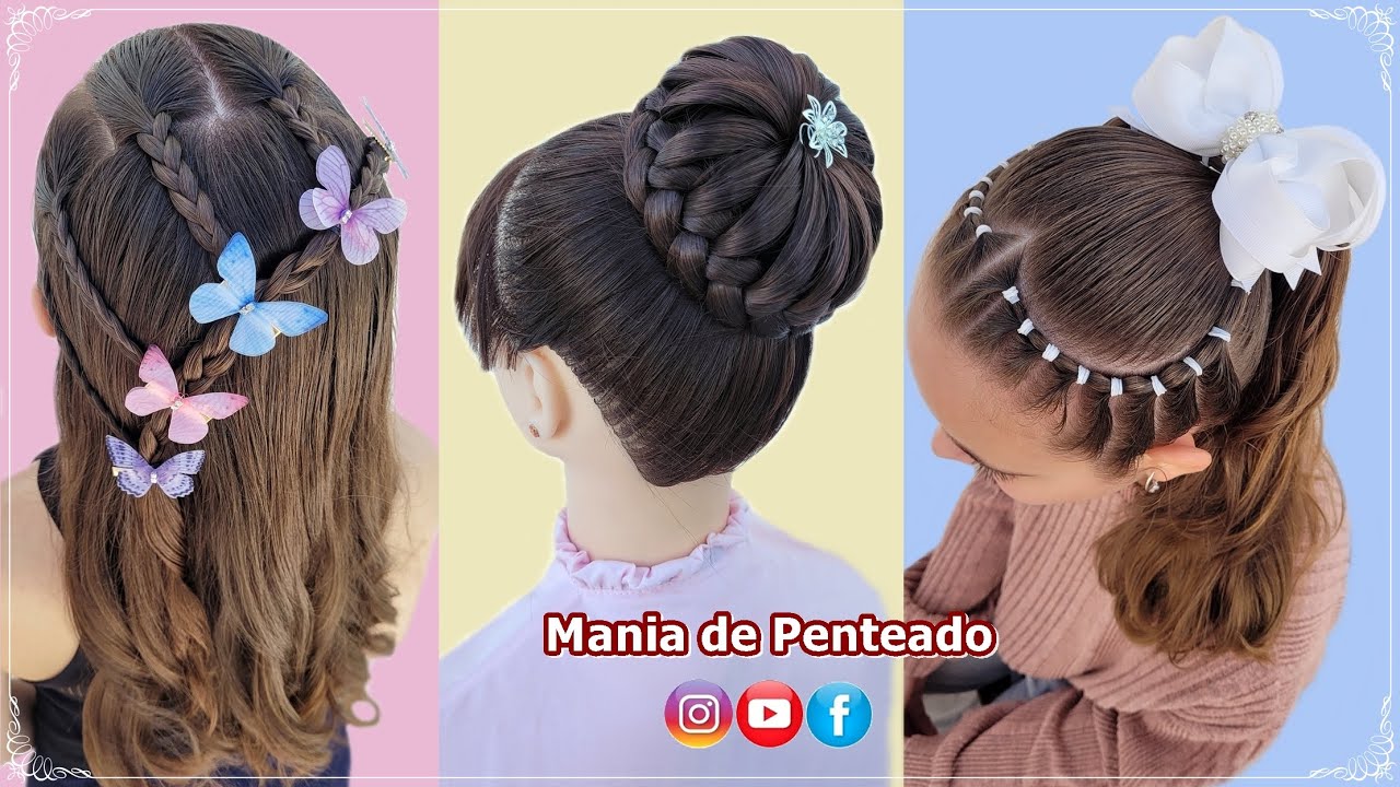 9 Penteados Infantis Fáceis para Escola ou Passeios 💕