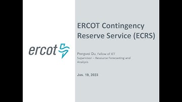 Webinar: ERCOT Contingency Reserve Service (ECRS)