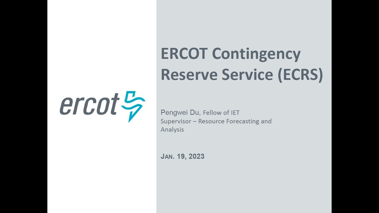 inar ERCOT Contingency Reserve Service (ECRS) YouTube