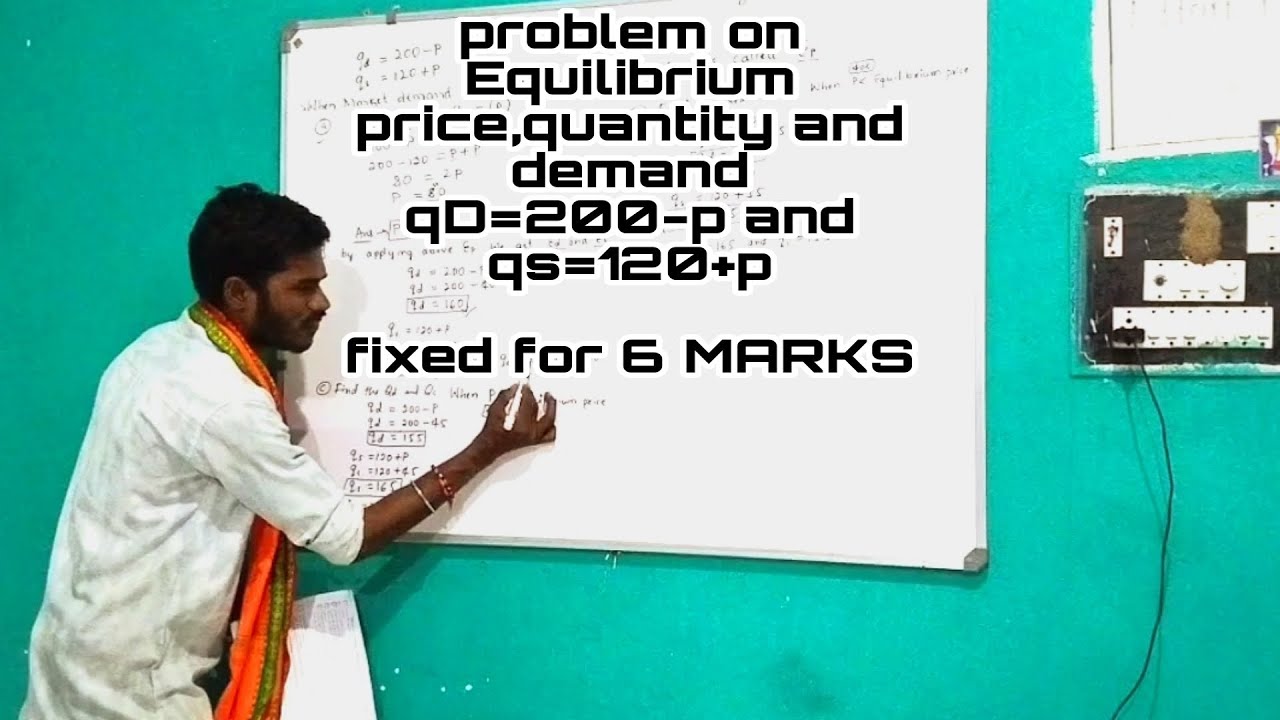 Finding Equilibrium Demand supply and price by qD=200-p and qs=120+p ...