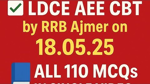 LDCE AEE 70% CBT on 18.05.25|Assistant Electrical engineer 70% Quota exam Q&A|MCQ Solved of 70% CBT