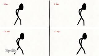 Difference between 4, 8, 12 & 24 fps using a Stickman Animation | FlipaClip