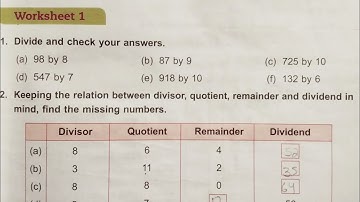 Dav class 4 maths unit 4 worksheet 1 Division all questions