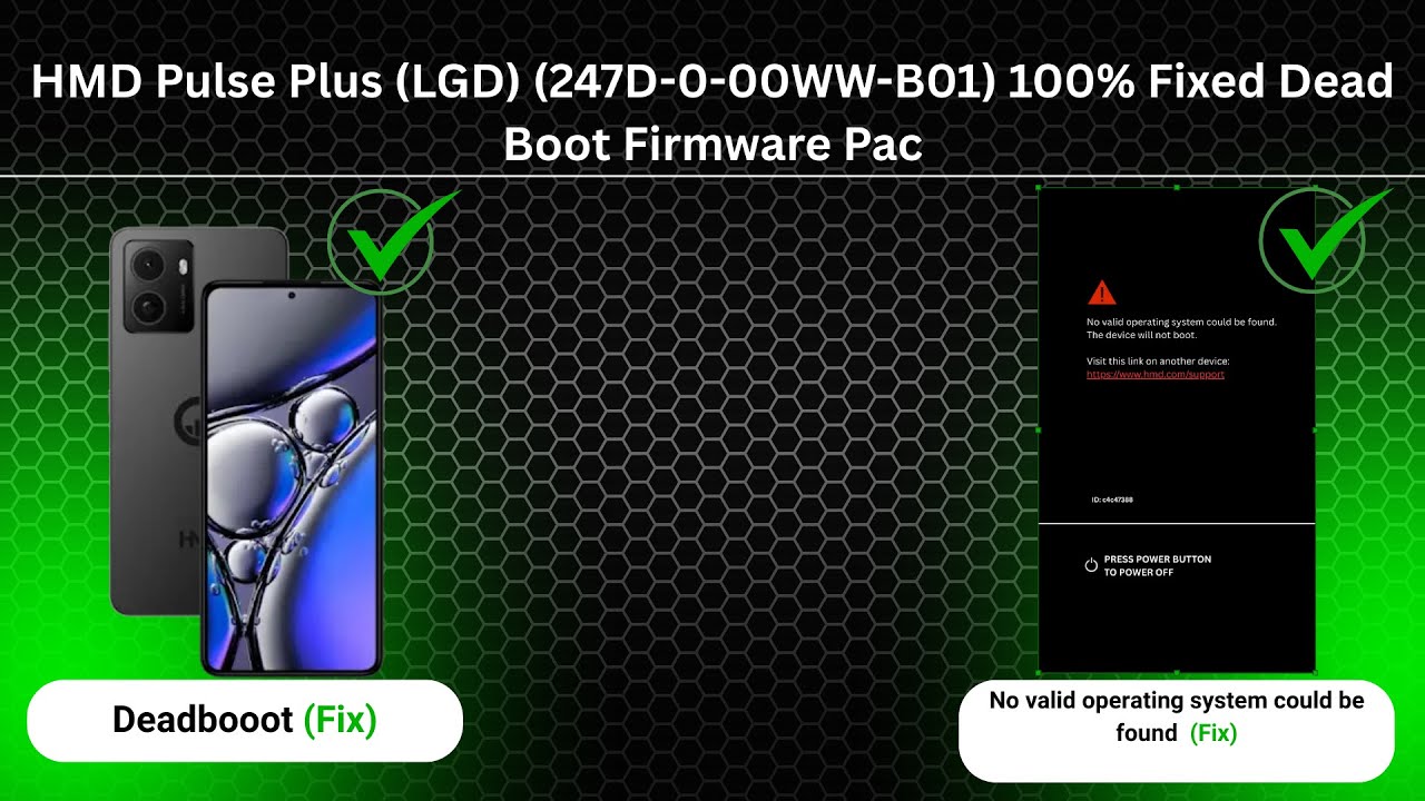 HMD Pulse Plus (LGD) (247D-0-00WW-B01) 100% Fixed Dead Boot Firmware Pac