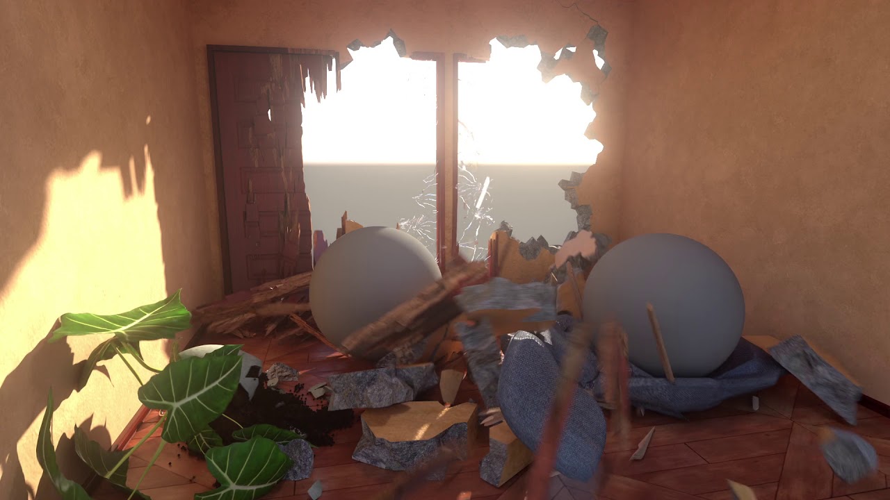 RBD multiple material Fracture SoftBody plant Grain soil Houdini VFX ...