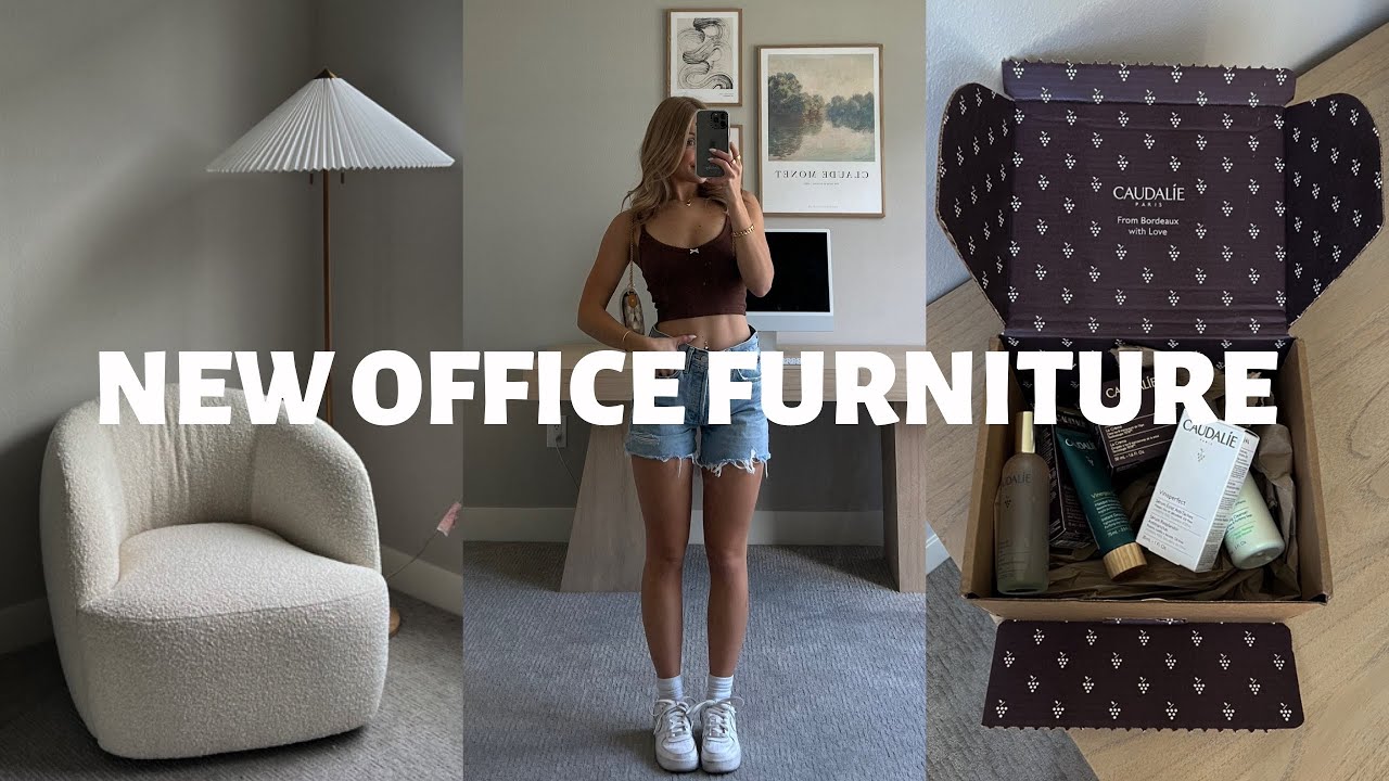 GETTING MY OFFICE FURNITURE! new desk + chair finally arrive YouTube
