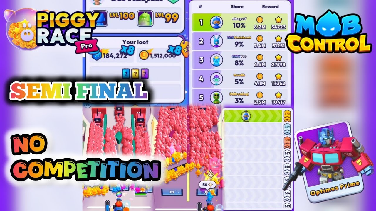 [SEMI FINAL] PRO PIGGY RACE 🐷 August 3rd week Event | No Competition ...