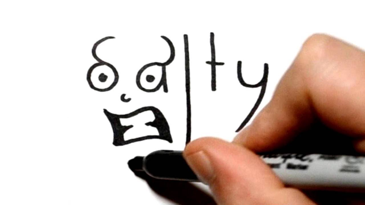 How to Turn Words Salty into a Funny Cartoon Cool Word Art YouTube