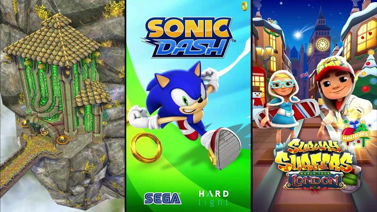 Temple Run 2 Sky Summit Vs Sonic Dash Vs Subway Surfers London ...