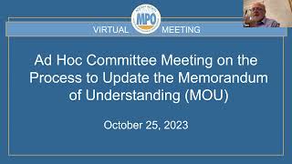Ad Hoc Memorandum of Understanding Committee: October 25, 2023