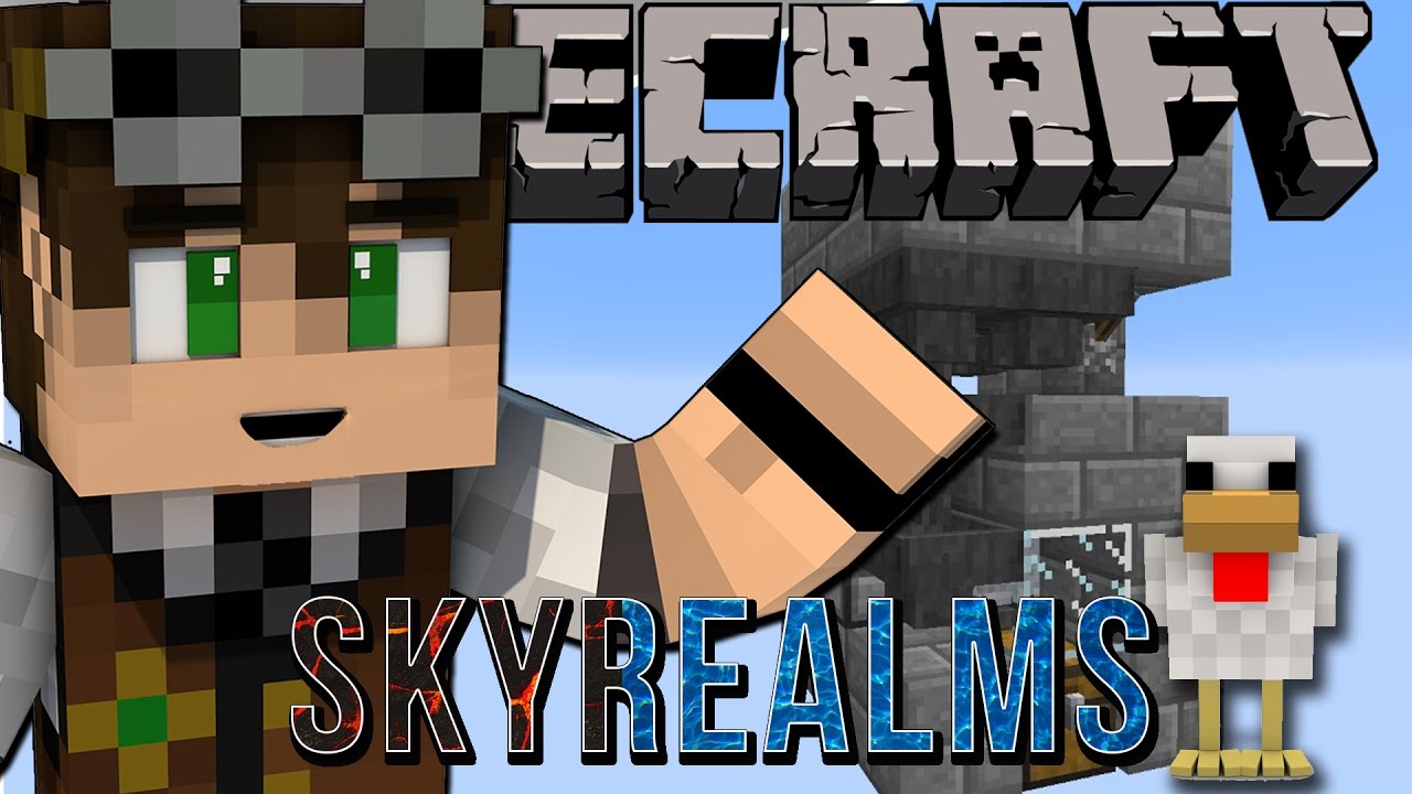 MINECRAFT : SKYREALMS #13 - FARM INTENSIVA DI POLLI ! minecraft farmer villager